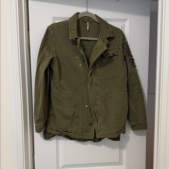 Free People Green Utility Jacket, Size Small, EUC - Picture 5 of 10